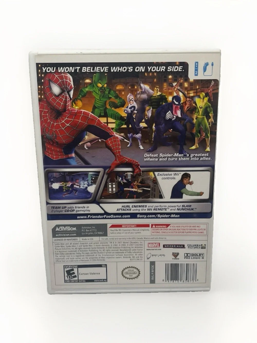 Spider-Man: Friend or Foe (Nintendo Wii, 2007) Tested - Working - CIB